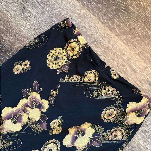 Vintage Newport black and gold floral glitter maxi skirt - Picture 5 of 6